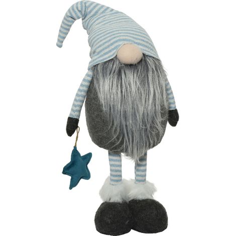 Gnomo H70 Blu - Statuetta Decorativa in Ceramica 70cm x 70cm x 70cm