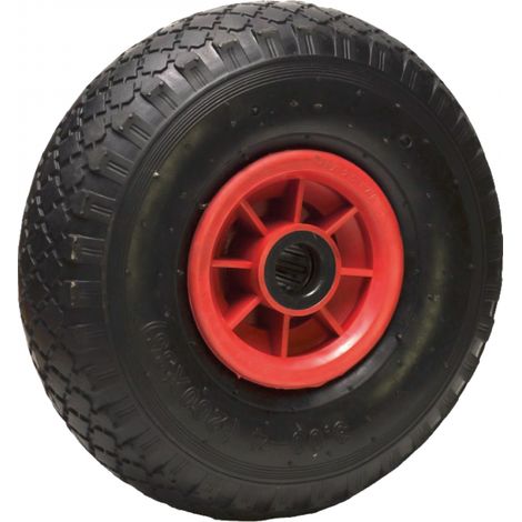 Linxor – Roue gonflable pour chariot 26 cm – Largeur 8.5 cm – Axe 25 mm – Charge max 100 kg – Pneu à crampons pour adhérence (1/4)