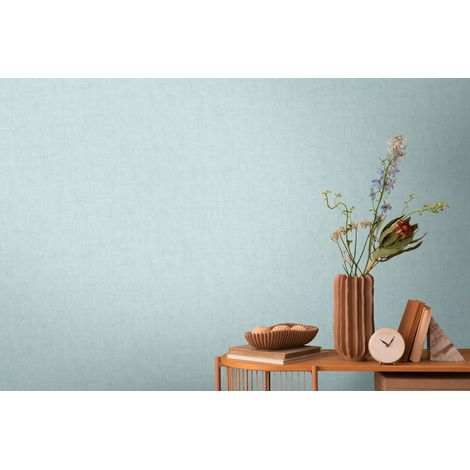 Papier peint intissé uni bleu - 10,05 x 0,53 m - collection Cosmopolitan (1/5)