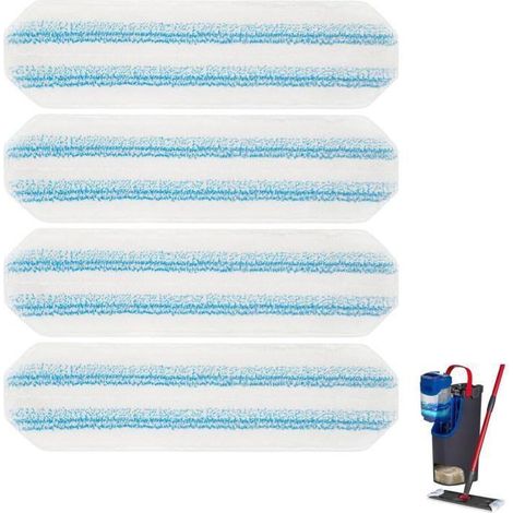 4Pcs serpillères en microfibre de rechange pour Vileda H2PrO et O-Cedar H2PrO - AQSACOKIYA - Lavables et réutilisables - Sans balai (1/5)