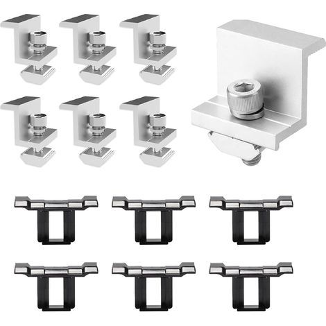 6 Pièces Kit de Support de Panneau Solaire 30mm,Support de Panneau Solaire,Rail Panneau Solaire,Système de Fixation Solaire Suppor pour Camping-Cars Caravanes Yacht