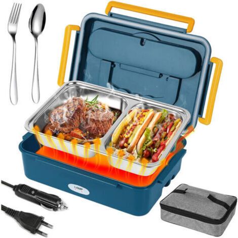 3-in-1 Heated Lunch Box, Insulated Lunch Box, 1.2L Capacity, Electric, 220V/12V-24V, 25x18x8cm (LxWxH) (1/4)