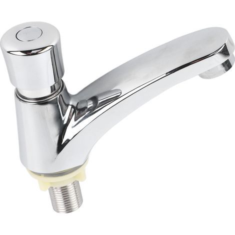 Copper alloy time-delay basin tap with push-button switch, water-saving tap for kitchen, bathroom and hotel (1/5)