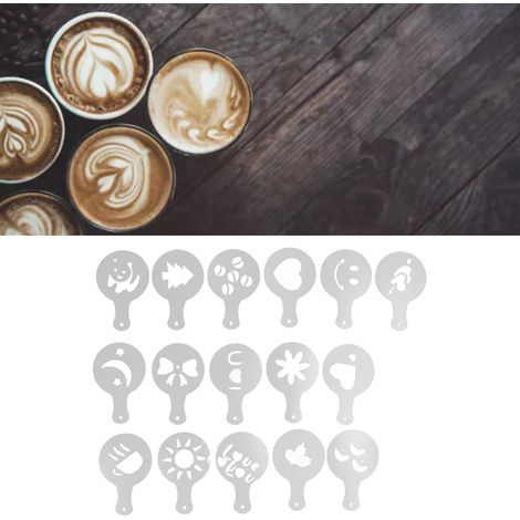 Moule à cappuccino latte art (16 pièces), idéal pour les cafés et restaurants. (1/5)