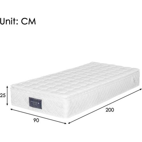 Matelas ressorts mousse froide 90x200cm H3 25cm 7 zones anatomiques,certification confort optimal.