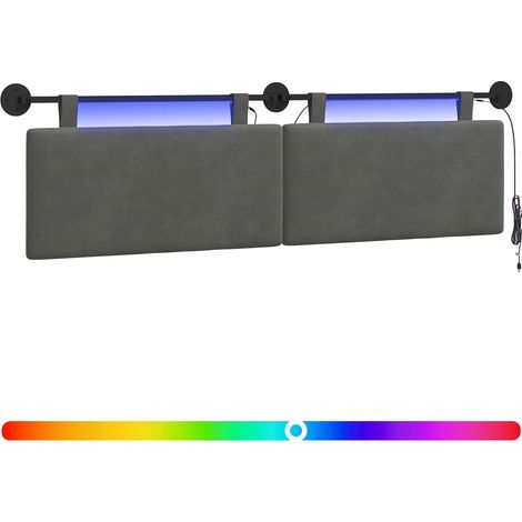 Hanging Headboard Dark Grey Corduroy Fabric vidaXL