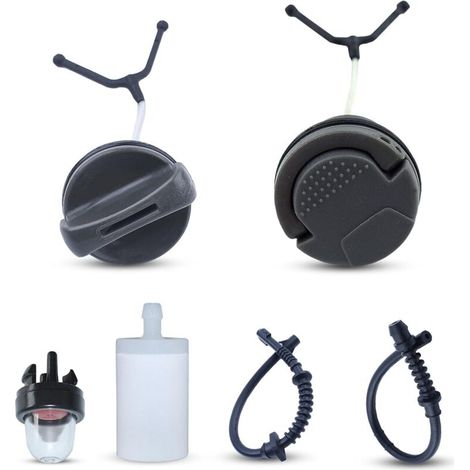 Bouchon de Réservoir Filtre à Carburant Ligne de Retour pour Husqvarna 445 435 435E 440 440E 445E 450 450E Tronçonneuse avec Poire d'Amorce Remplace 544111203 544111201
