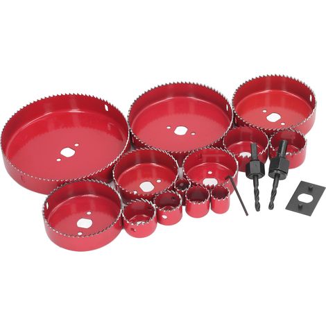 Kit de 17 scies cloches bimétalliques pour le travail du bois, robustes et résistantes, avec étui de transport pour métaux, bois et plastique. (1/5)