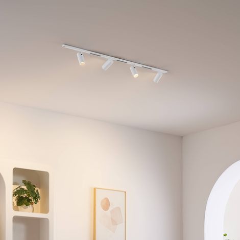 Système sur rail magnétique 1m blanc 4 spots LED 28W -Transformateur externe - Lyne