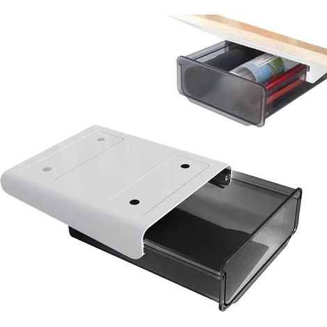 Tiroirs coulissants transparents auto-adhésifs à placer sous le bureau (1/5)