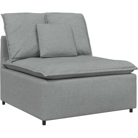 vidaXL Modulo Centrale Divano Modulare con Cuscini Grigio Chiaro 100cm