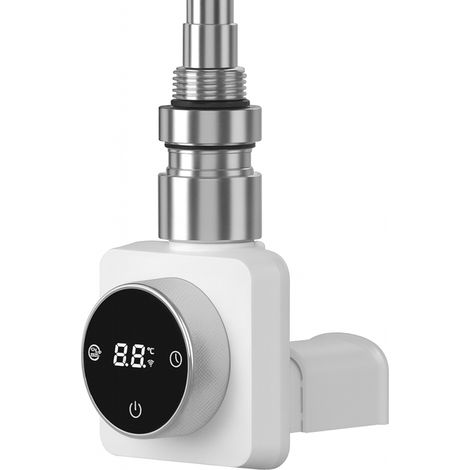 Calefactor eléctrico para radiador de baño Premio de 800 W, color blanco, con cubierta Luxrad. (1/2)