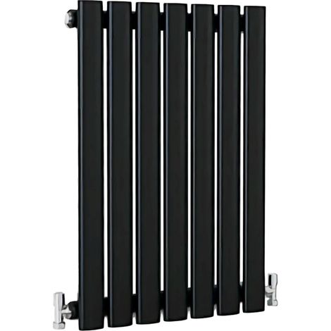 SKY Bathroom Oval Column Radiator Horizontal 600x413mm Single Black