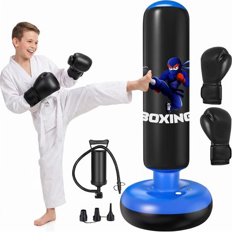 Sac de Boxe pour Enfants, Gants de Boxe, Gonflable Sac de Frappe Enfant (1/5)