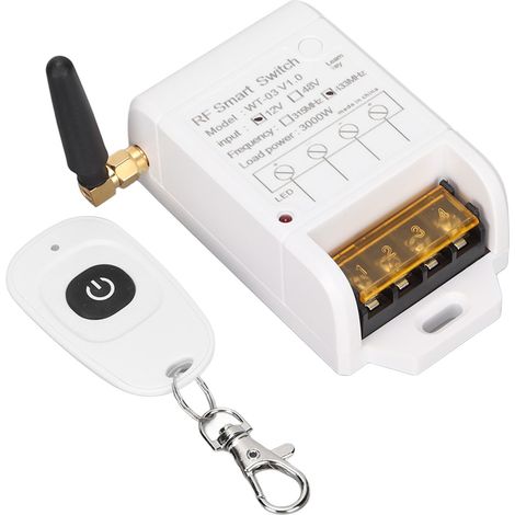 433MHz RF 1-Kanal-Funkschalter, Fernbedienung für Lampen, Aufzüge und elektrische Geräte, 12V DC.