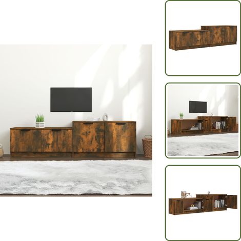 TV-Schrank Räuchereiche 158,5x36x45 cm Holzwerkstoff - TV Schrank - Holzkasten - Fernsehtisch - Regal - Wohnzimmereinrichtung (1/5)