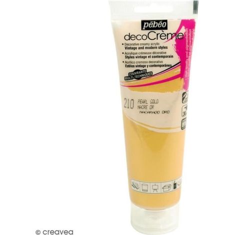 Peinture acrylique - PEBEO - DecoCrème - 120 ml - Couleur Doré - Finition nacrée