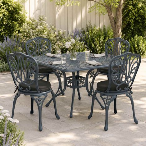 vidaXL Seat Cushions SOEST 4 pcs 100% Polyester Black 脴 40 x 7 cm (1/5)