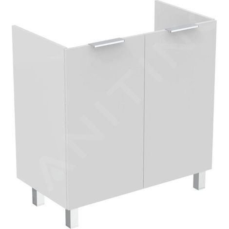 Ideal Standard Eurovit - Meuble-lavabo, 84x80x44 cm, 2 porte, charnières G/D, blanc brillant R0262WG (1/3)