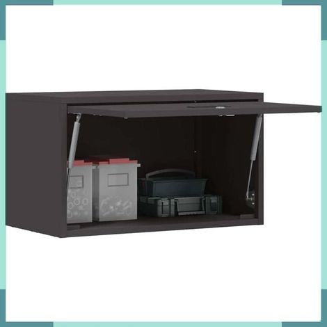 Armoire murale pour garage - 883280 - Noir - 60 x 33 x 35 cm - Acier revĂŞtu de poudre (1/5)