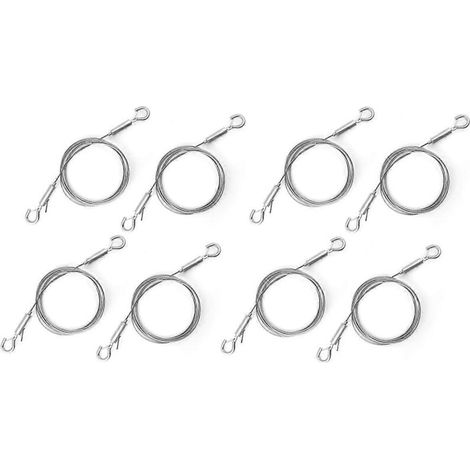 Set of 8 adjustable wire cables with hooks, sturdy stainless steel hanging wire for pictures and mirrors. - AquaForge (1/5)