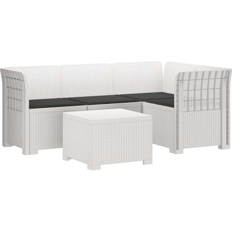 Maison Exclusive - 4-Sitzer Garten Sofa mit Kissen Rattan Look PP (1/5)