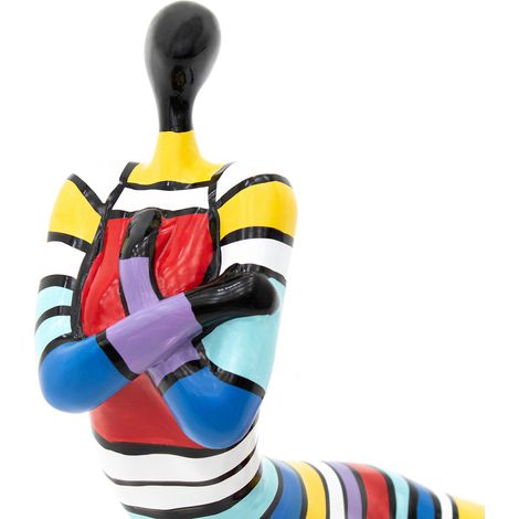 Dekorative Figur Weibliche Silhouette Auf ihren Knien sitzend Größe S Kuatéh Nancy aus Polyresin 38x20x30 cm Mehrfarbig