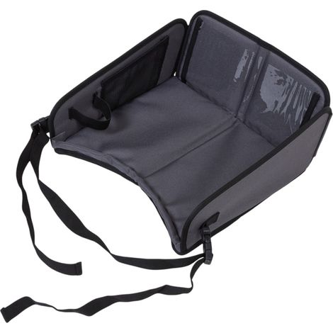 Plateau de voyage pliable petit TINEO Gris - Support tablette, base rembourrée (1/5)