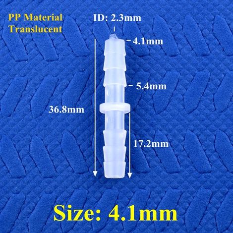 (4,1-4,1 mm PP - 50 pièces) Raccords directs en plastique de qualité alimentaire, diamètre égal, pour tuyau de pompe à air d'aquarium, raccords de tuyau d'eau à joint pagode (1/5)