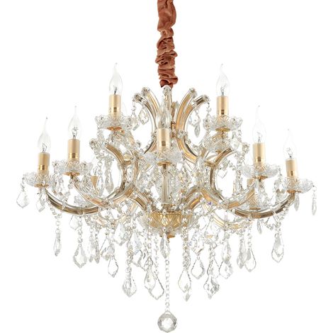 Lampadario Classico Napoleon Metallo-Cristallo Oro 12 Luci E14 (1/2)