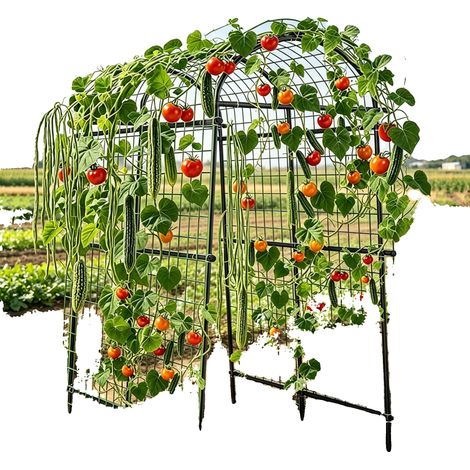 Treillis de jardin, métal robuste, assemblage facile, 9 Tube horizontal (1/5)