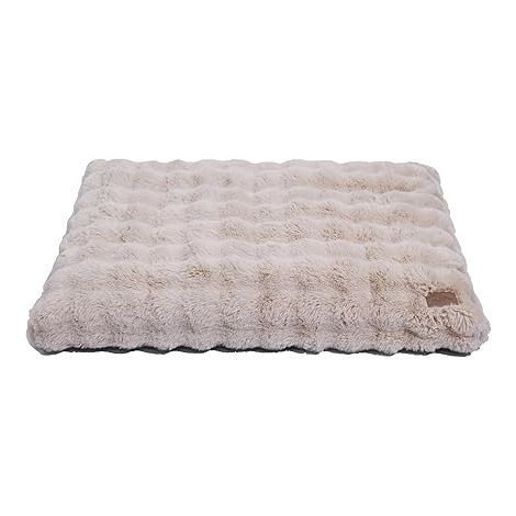 Panier Chien Grande Taille: 105x70x12cm Coussin Chien XL Déhoussable et Lavable en Machine, Tapis Matelas Lit Tissu Peluche Beige