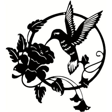 BUNTHAUS Lntyq Silhouette doiseau en métal, Décoration Murale en Métal,Sculpture en Métal,Décoration Murale Ronde Tenture Murale pour Bureau à Domicile Salon Décoration Dhôtel
