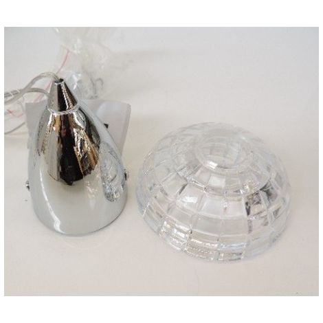 Luminaire suspendu halogène 40W métal chrome réflecteur verre Ø 120mm avec lampe G9 3000K 230V IP20 ARTEMIS TRAJECTOIRE 003875