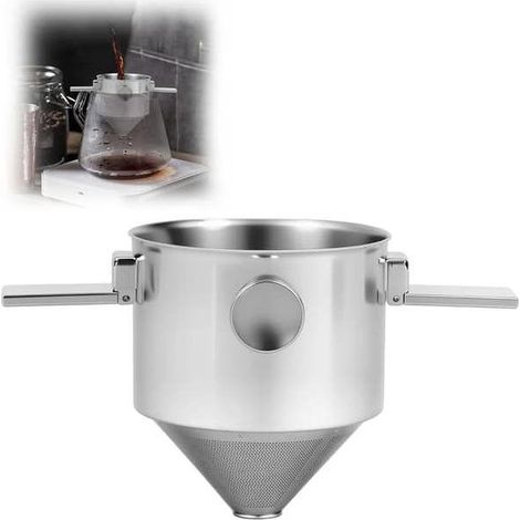Filtre à café à infusion lente pliable en acier inoxydable, tasse conique pour voyages (1/5)