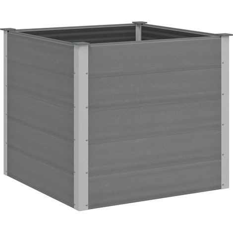 Bac à fleurs - Jardinière pour extérieur/intérieur jardin terrasse balcon - Lit surélevé de jardin WPC 100x100x91 cm Gris Chic-230183 (1/5)