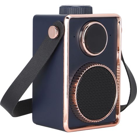 Mini-Retro-Bluetooth-Lautsprecher, tragbar, kabellos, aus ABS (blau) (1/5)