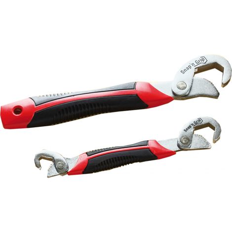 Venteo – Clé à molette Snap'n Grip – Lot de 2 clés universelles – Largeur d'ouverture ajustable – Pour écrous et vis de toutes tailles (1/8)