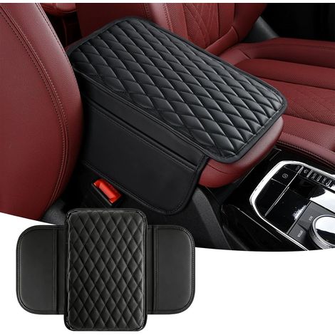 Auto-Armaturenbrettabdeckung, verbesserte Mikrofaser-Armlehnenmatte mit 2 Aufbewahrungstaschen, kratz- und verschleißfeste Aufbewahrungsbox aus Leder für die Auto-Armlehne, universelles Autozubehör (S