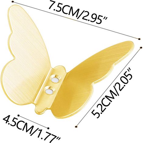 Crochet Métallique - Acier Inoxydable 304 - Pour Porte Salle De Bain Cuisine Couloir - Or Mat - Lot De 1 (1/2)