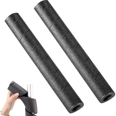 Lot de 2 tubes isolants en mousse creuse de 40 cm, doux et lumineux, noir vif, protection de tuyau multifonction pour tuyau d'eau, noyau rond (1/5)