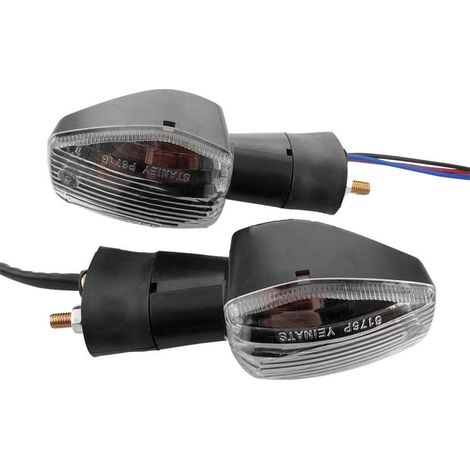 Irovami Compatible avec différents modèles de clignotants transparents pour motos Honda (CB1000R, CB600F/Hornet600/599, etc.), paire noire (1/5)