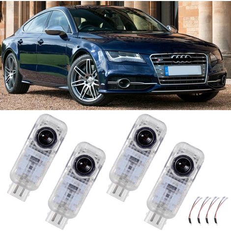 Luci per logo portiera da 4 pezzi compatibili con A1/A3/A4/A5/A6/A7/A8/Q3/Q5/Q7/R8/TT/RS/S, proiettore per logo portiera auto (1/4)