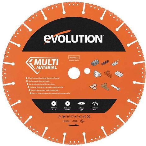 Evolution 300mm Segmented Edge, 22.2mm Bore, Heavy Duty Diamond Demolition Disc Cutter Blade