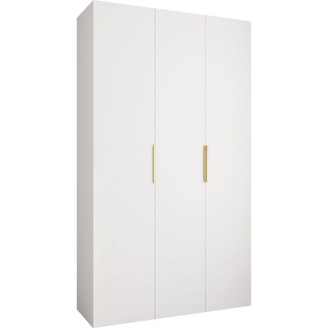 Armario Hartford 573, Blanco, 246x140x42cm, Puertas de armario: Con bisagras, Número de estantes: 7 (1/5)