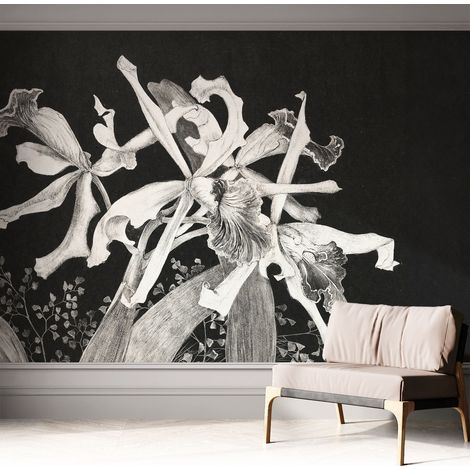 Papier peint autocollant avec imprimé pour cuisine facile à appliquer pour mur a motif Illustration d'orchidée 312x219 cm (1/5)