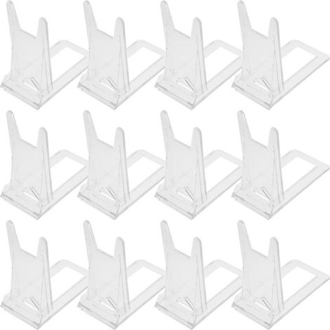 20 pièces Présentoir Transparent Réglable Chevalet Multifonction pour Magazines CD et Cartes Postales Support Exposition Polyvalent pour Maison et Bureau (1/5)