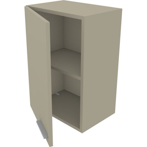 Libreria pensile moderna con anta e schienale - Montaggio rapido cabineo - Ecru cappuccino