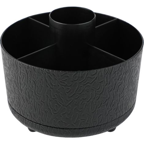 Boîte de rangement cosmétique rotative à 360 degrés, noire