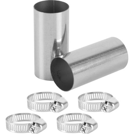 Lot de 2 joints d'échappement de voiture avec 4 clips, rallonge en acier inoxydable, diamètre du tuyau d'échappement 24 mm (1/5)